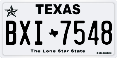 TX license plate BXI7548