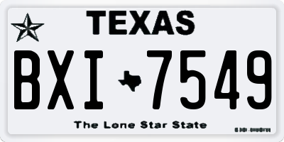 TX license plate BXI7549