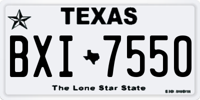 TX license plate BXI7550