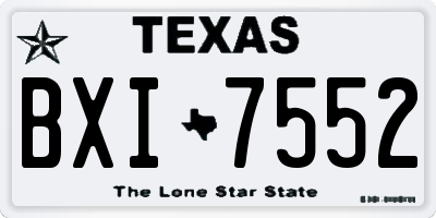 TX license plate BXI7552