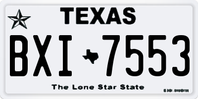 TX license plate BXI7553