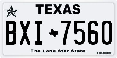 TX license plate BXI7560