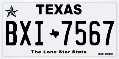 TX license plate BXI7567