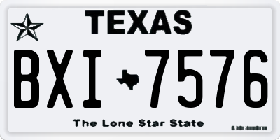 TX license plate BXI7576