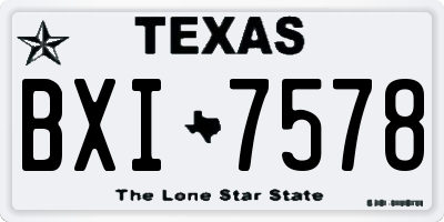 TX license plate BXI7578