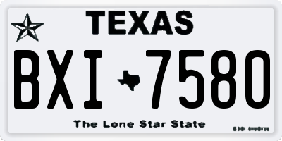 TX license plate BXI7580