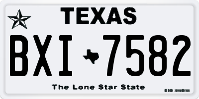TX license plate BXI7582