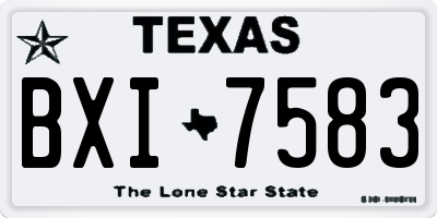 TX license plate BXI7583