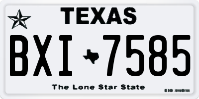 TX license plate BXI7585