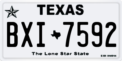 TX license plate BXI7592