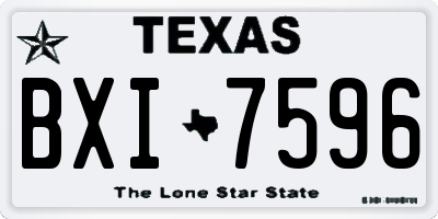 TX license plate BXI7596
