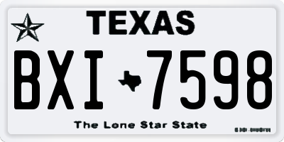 TX license plate BXI7598