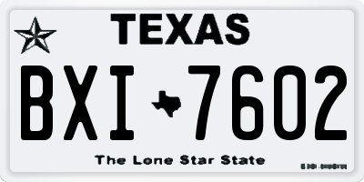 TX license plate BXI7602