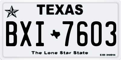 TX license plate BXI7603