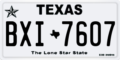 TX license plate BXI7607