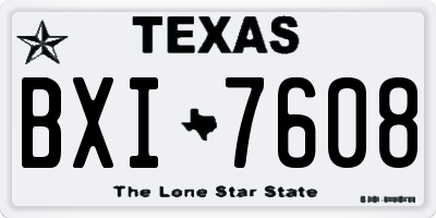 TX license plate BXI7608