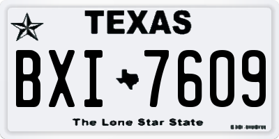 TX license plate BXI7609