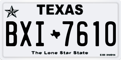 TX license plate BXI7610
