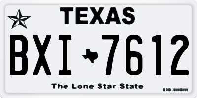 TX license plate BXI7612