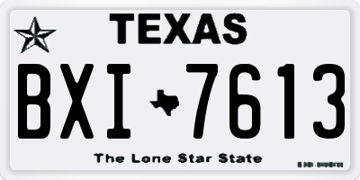 TX license plate BXI7613