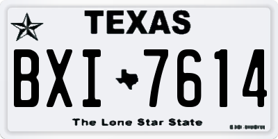 TX license plate BXI7614