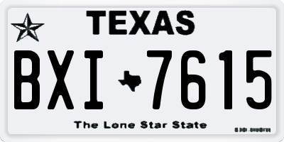 TX license plate BXI7615