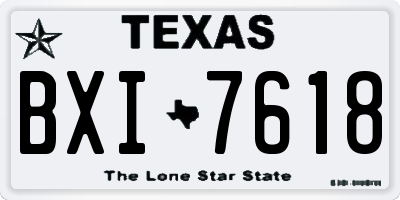 TX license plate BXI7618