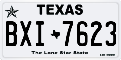 TX license plate BXI7623