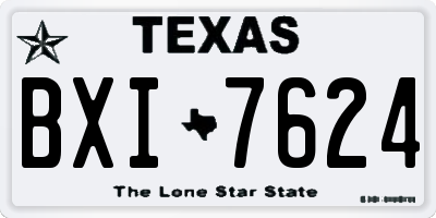 TX license plate BXI7624