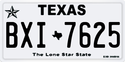 TX license plate BXI7625