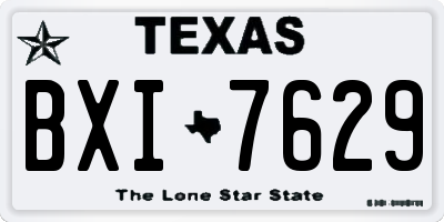 TX license plate BXI7629