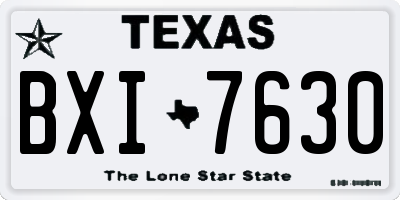TX license plate BXI7630