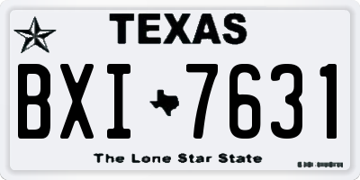 TX license plate BXI7631