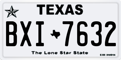 TX license plate BXI7632