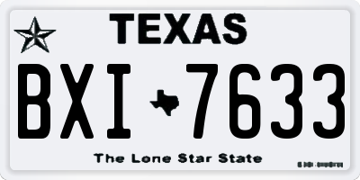 TX license plate BXI7633