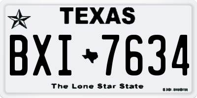 TX license plate BXI7634
