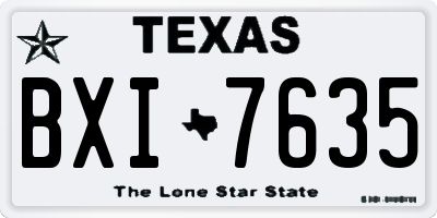 TX license plate BXI7635