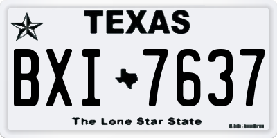 TX license plate BXI7637