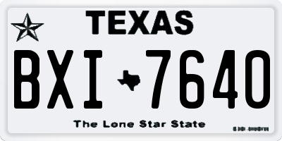 TX license plate BXI7640