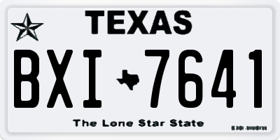TX license plate BXI7641