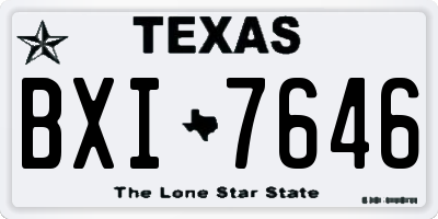 TX license plate BXI7646
