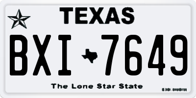 TX license plate BXI7649