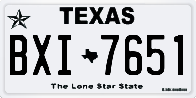 TX license plate BXI7651