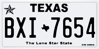 TX license plate BXI7654