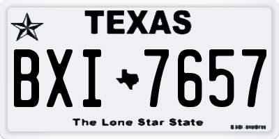 TX license plate BXI7657