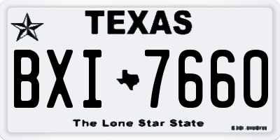 TX license plate BXI7660