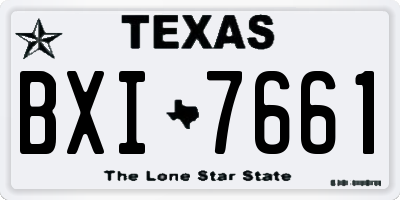 TX license plate BXI7661