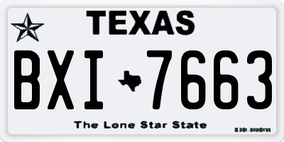 TX license plate BXI7663