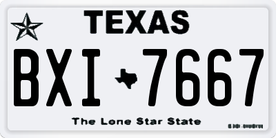 TX license plate BXI7667