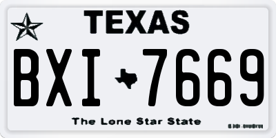 TX license plate BXI7669